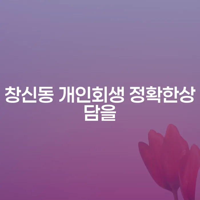 창신동 개인회생 정확한상담을
