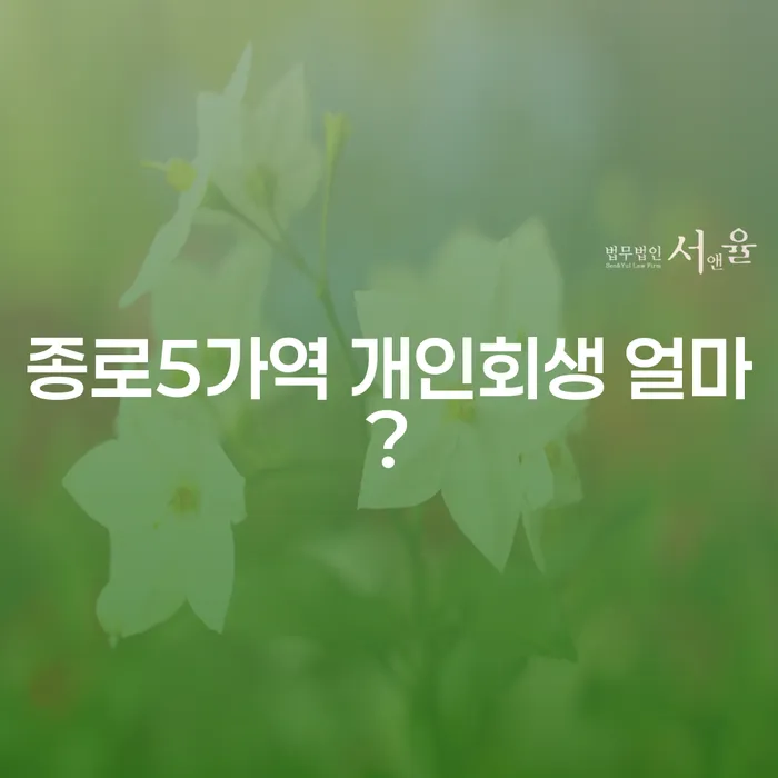 종로5가역 개인회생 얼마?