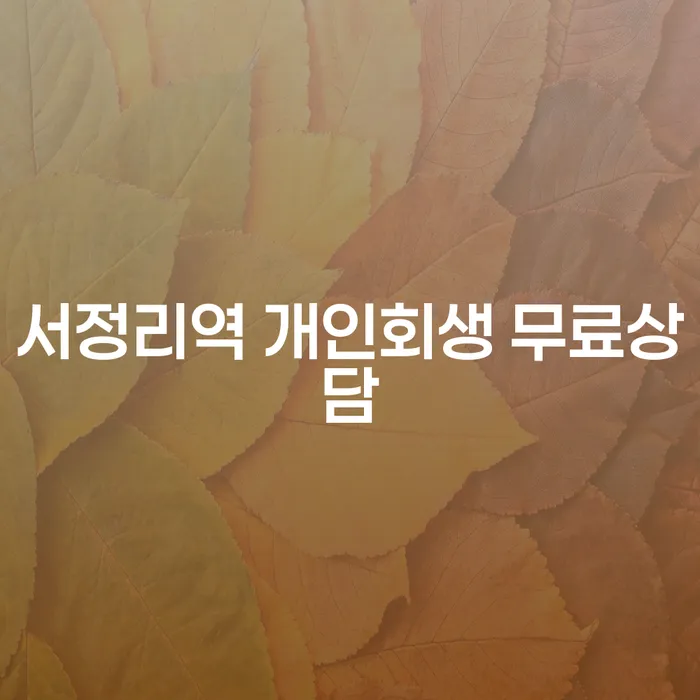 서정리역 개인회생 무료상담