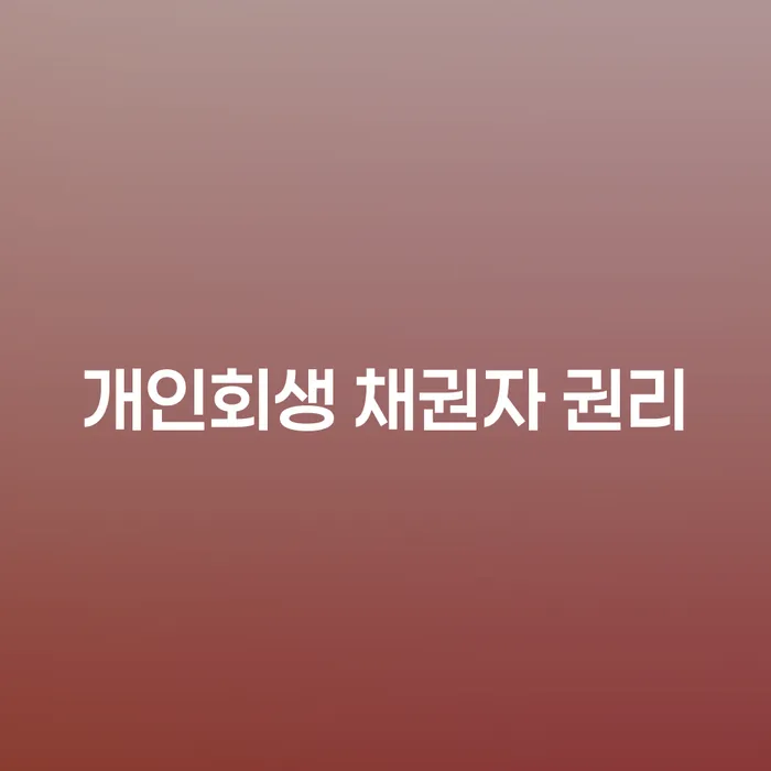 개인회생 채권자 권리: 당신이 알아야 할 모든 것
