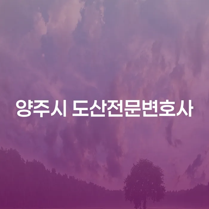 왜 양주시 도산전문변호사와 상담해야 할까요?